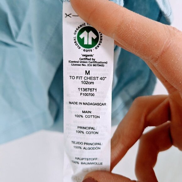 Asos Men's Light Blue Stretch Cotton T-Shirt Size M - Picture 3 of 4